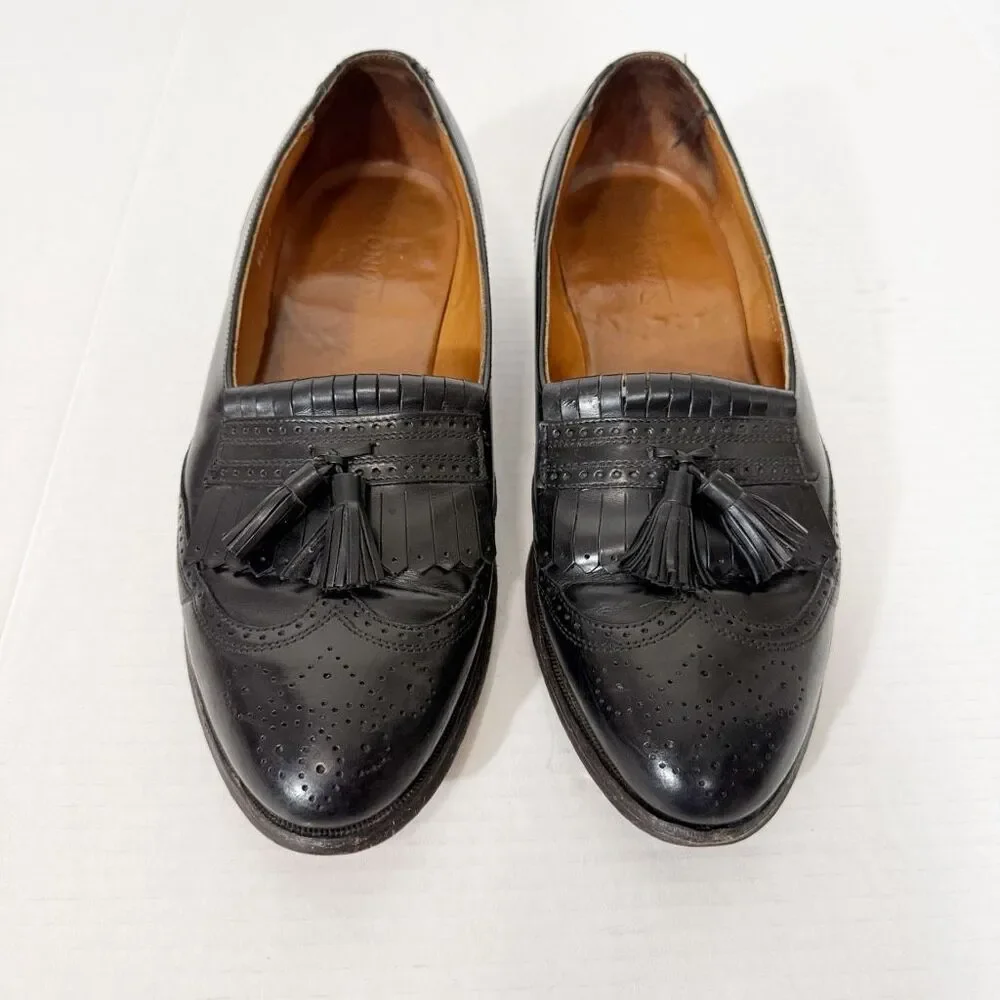 Bostonian‎ Vintage Leather Black Kiltie Tassel Wingtip 26271 USA Loafers Size 10